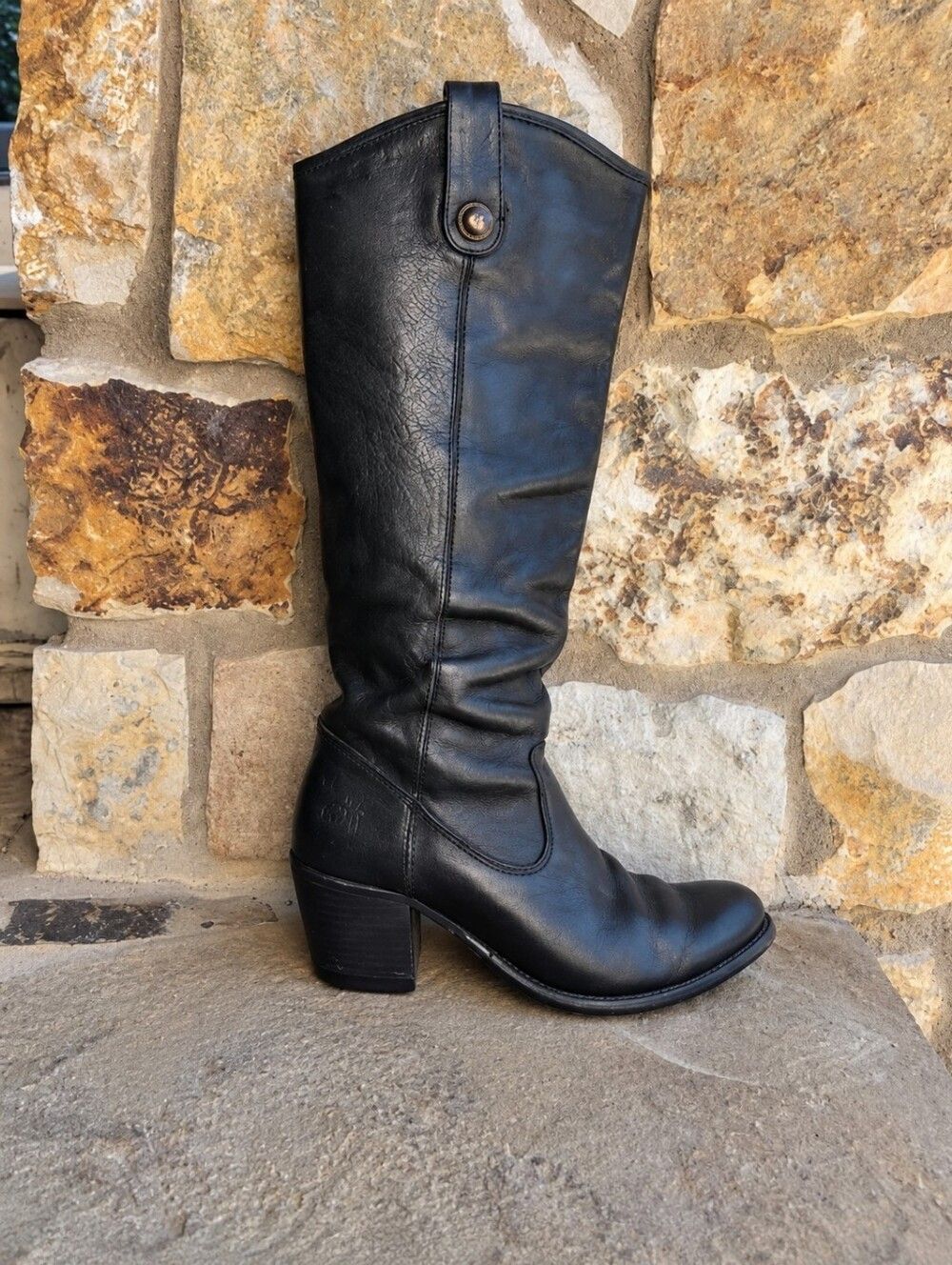 Frye Jackie Pull On Black ♠️Boots Tall Shaft Size 7 1/2